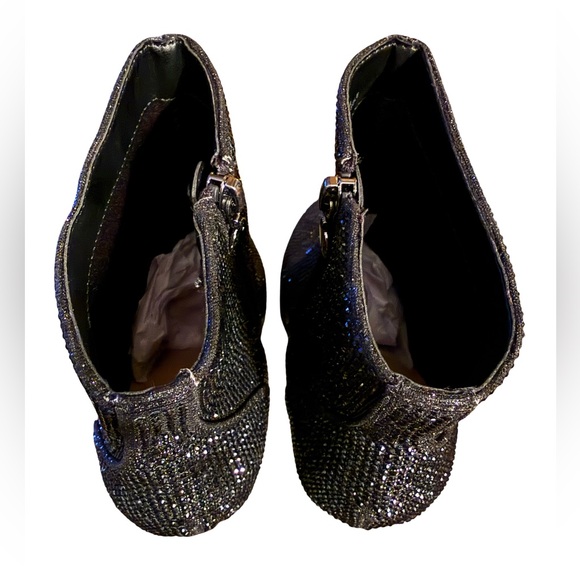 Thalia Sodi NWT Sz 7 Glittering Black Platform Stiletto Heel Ankle Boots (SH098) - Picture 5 of 12